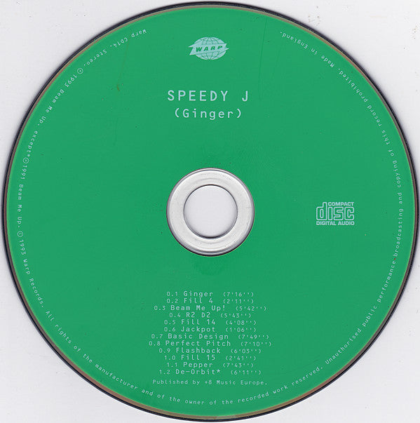 Speedy J : Ginger (CD, Album)