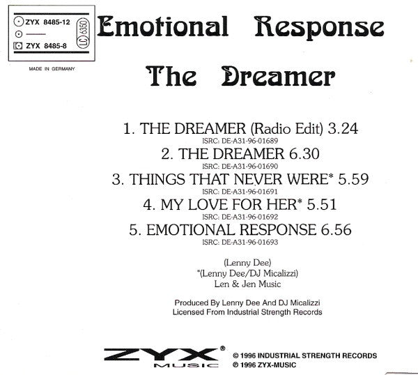 Emotional Response : The Dreamer (CD, Maxi)