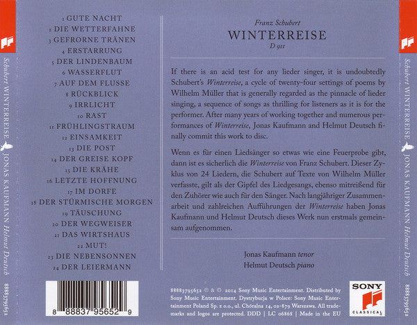 Schubert* - Jonas Kaufmann, Helmut Deutsch : Winterreise (CD, Album, Sli)