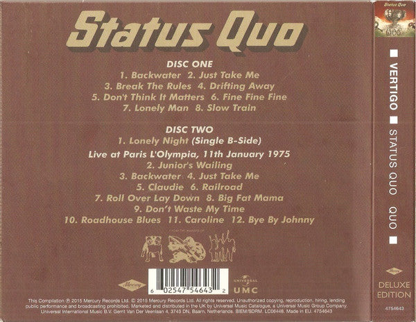 Status Quo : Quo (2xCD, Album, Dlx, RE, RM, Dig)