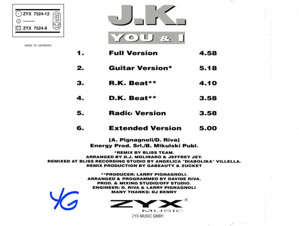 J.K. : You &amp; I (CD, Maxi)