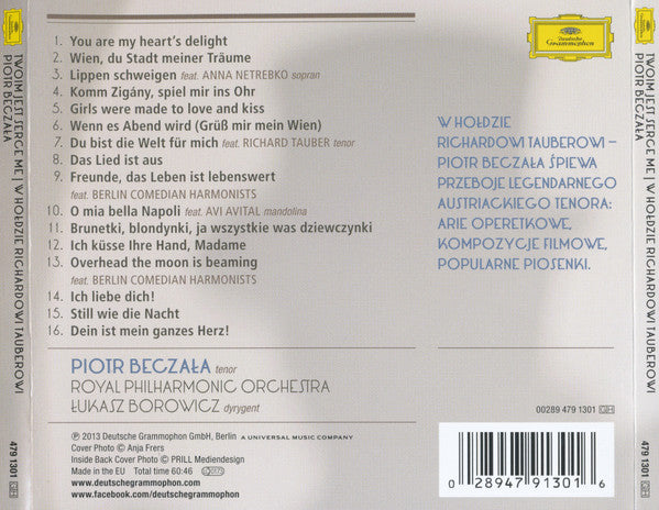 Piotr Beczała* : Twoim Jest Serce Me (W Hołdzie Richardowi Tauberowi) (CD, Album)