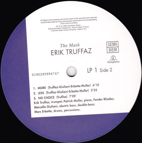 Erik Truffaz With Patrick Muller / Marcello Giuliani / Marc Erbetta : The Mask (2xLP, Album, RE, 180)