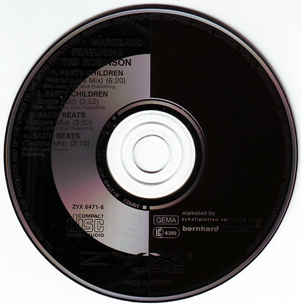 Wareband Featuring Ted Robinson* : Party Children (CD, Maxi)