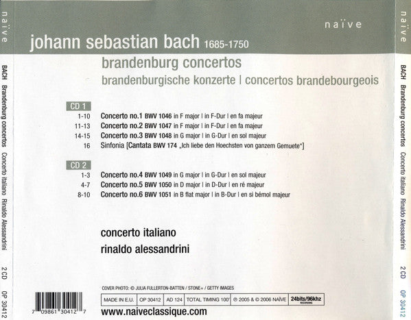 Bach* - Concerto Italiano, Rinaldo Alessandrini : Brandenburg Concertos (2xCD, Album)