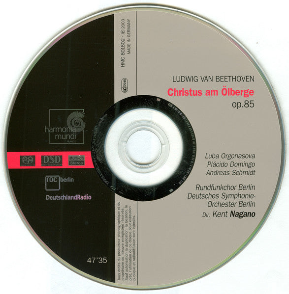Beethoven* - Plácido Domingo*, Luba Orgonasova, Rundfunkchor Berlin, Deutsches Symphonie-Orchester Berlin, Kent Nagano : Christus am Ölberge (SACD, Hybrid, Multichannel, Album)