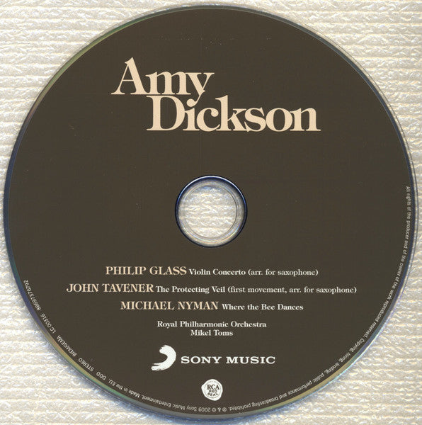 Amy Dickson (2) : Amy Dickson Plays Glass, Tavener &amp; Nyman (CD, Album)