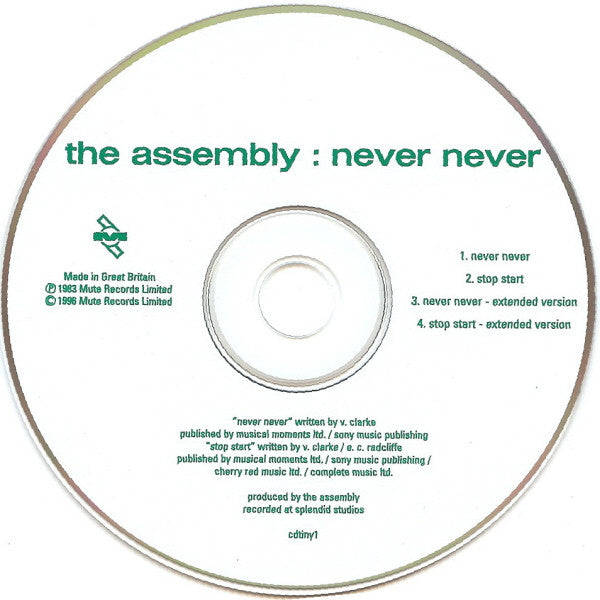 The Assembly : Never Never (CD, Single, RE)