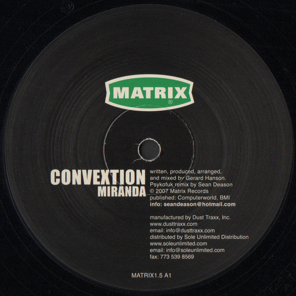 Convextion : Miranda Remixes (2x12", Ltd)