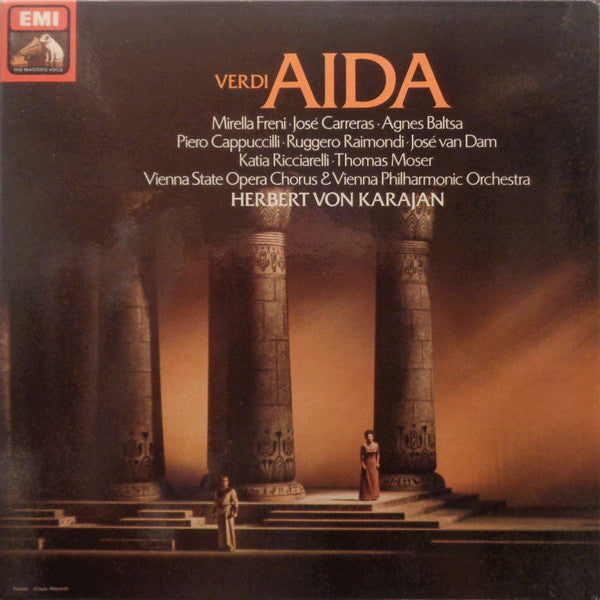 Giuseppe Verdi, Mirella Freni, José Carreras, Agnes Baltsa, Piero Cappuccilli, Ruggero Raimondi, José van Dam, Katia Ricciarelli, Thomas Moser, Wiener Staatsopernchor, Wiener Philharmoniker, Herbert Von Karajan : Aida (3xLP + Box)