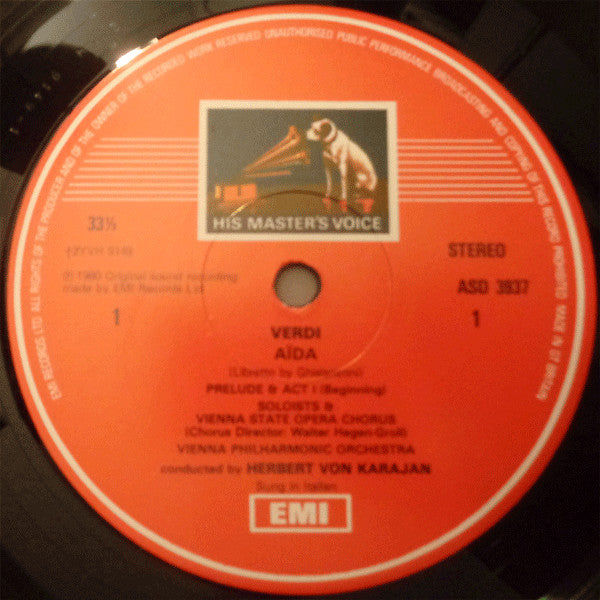 Giuseppe Verdi, Mirella Freni, José Carreras, Agnes Baltsa, Piero Cappuccilli, Ruggero Raimondi, José van Dam, Katia Ricciarelli, Thomas Moser, Wiener Staatsopernchor, Wiener Philharmoniker, Herbert Von Karajan : Aida (3xLP + Box)