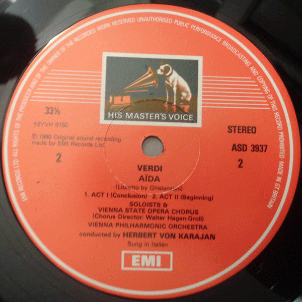 Giuseppe Verdi, Mirella Freni, José Carreras, Agnes Baltsa, Piero Cappuccilli, Ruggero Raimondi, José van Dam, Katia Ricciarelli, Thomas Moser, Wiener Staatsopernchor, Wiener Philharmoniker, Herbert Von Karajan : Aida (3xLP + Box)