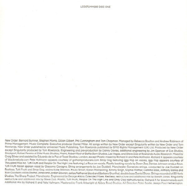 New Order : Complete Music (2xCD, Album)