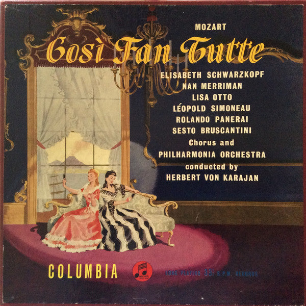 Mozart*, Elisabeth Schwarzkopf, Nan Merriman, Lisa Otto, Léopold Simoneau*, Rolando Panerai, Sesto Bruscantini, Chorus* And Philharmonia Orchestra Conducted By Herbert von Karajan : Così Fan Tutte (3xLP, Mono + Box)