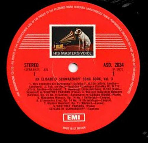 Elisabeth Schwarzkopf : An Elisabeth Schwarzkopf Song Book, Vol. 3 (LP, Album)