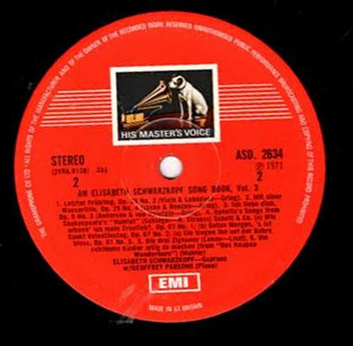 Elisabeth Schwarzkopf : An Elisabeth Schwarzkopf Song Book, Vol. 3 (LP, Album)