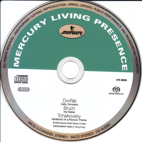 Dvořák* / Bruch* / Tchaikovsky*, Janos Starker, Antal Dorati, London Symphony Orchestra : Cello Concerto In B Minor, Op.104 / Kol Nidrei / Variations On A Rococo Theme (SACD, Hybrid, Multichannel, Comp)