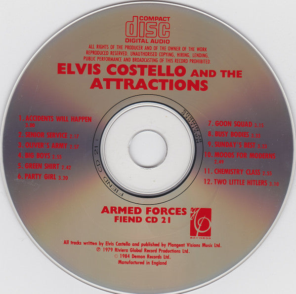 Elvis Costello &amp; The Attractions : Armed Forces (CD, Album, RE, RP, Bar)