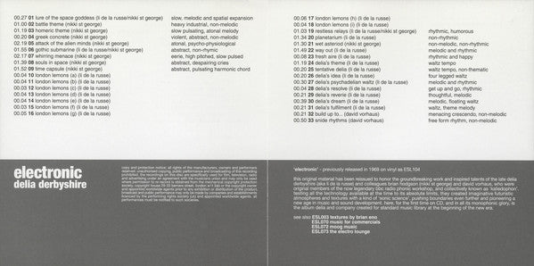 Delia Derbyshire : Standard Music Library: Electronic (CD, Album, Mono, RE)