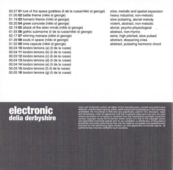 Delia Derbyshire : Standard Music Library: Electronic (CD, Album, Mono, RE)