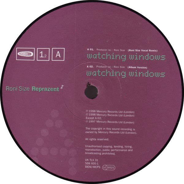 Roni Size / Reprazent : Watching Windows (12")