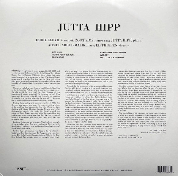 Jutta Hipp With Zoot Sims : Jutta Hipp With Zoot Sims (LP, Album, RE, 180)