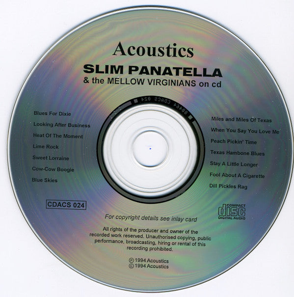 Slim Panatella And The Mellow Virginians : Slim Panatella And The Mellow Virginians (CD)