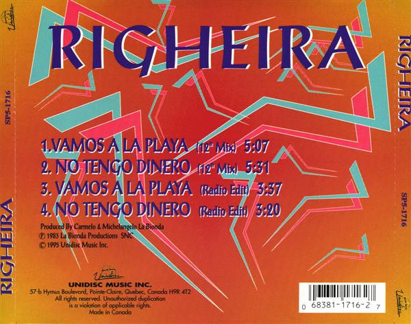 Righeira : Vamos A La Playa / No Tengo Dinero (CD, Maxi)