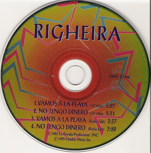 Righeira : Vamos A La Playa / No Tengo Dinero (CD, Maxi)