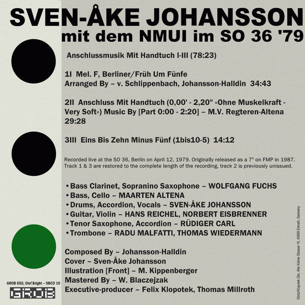 Sven-Åke Johansson Mit Dem Nordeuropäisches Melodie- Und Improvisationsorchester : Sven-Åke Johansson Mit Dem NMUI Im SO 36 '79 (CD, Album)