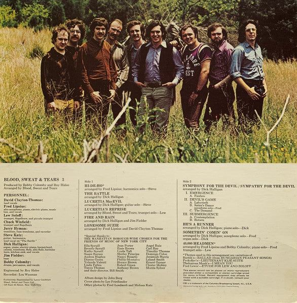 Blood, Sweat &amp; Tears* : Blood, Sweat &amp; Tears 3 (LP, Album, Gat)