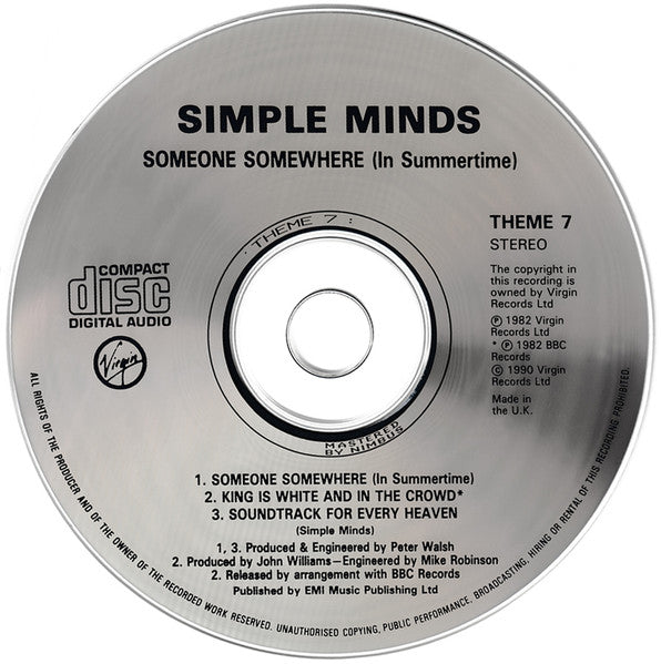 Simple Minds : Someone Somewhere (In Summertime) (CD, EP)