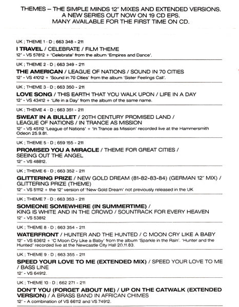 Simple Minds : Someone Somewhere (In Summertime) (CD, EP)