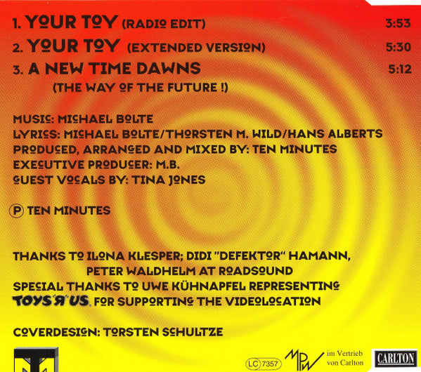 Ten Minutes : Your Toy (CD, Maxi)