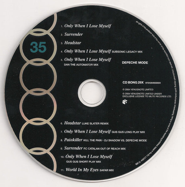 Depeche Mode : Only When I Lose Myself (CD, Single, RE, RP, J-C)