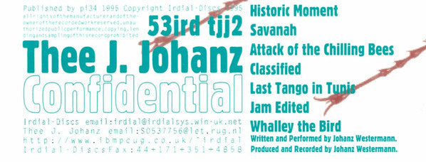 Thee J Johanz : Confidential (CD, Album)