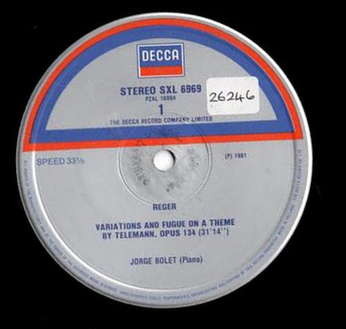 Reger*, Brahms*, Jorge Bolet : Variations And Fugue On A Theme By Telemann / Variations And Fugue On A Theme By Handel (LP, Album)