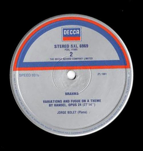 Reger*, Brahms*, Jorge Bolet : Variations And Fugue On A Theme By Telemann / Variations And Fugue On A Theme By Handel (LP, Album)