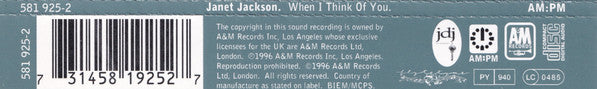 Janet Jackson : When I Think Of You (The David Morales Remixes) (CD, Single, Ltd)