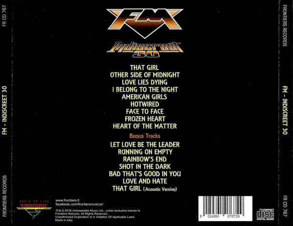 FM (6) : Indiscreet 30 (CD, Album)