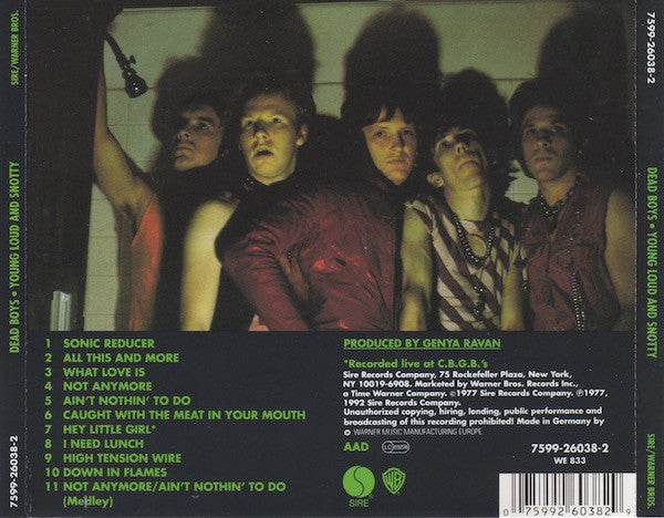 Dead Boys* : Young Loud And Snotty (CD, Album, RE)