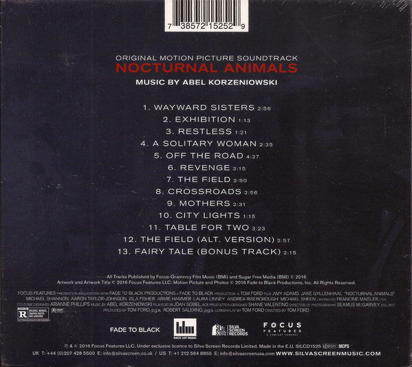 Abel Korzeniowski : Nocturnal Animals (Original Motion Picture Soundtrack) (CD, Album, Dig)