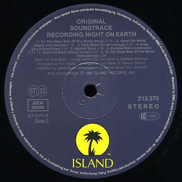Tom Waits : Night On Earth (Original Soundtrack Recording) (LP, Album)
