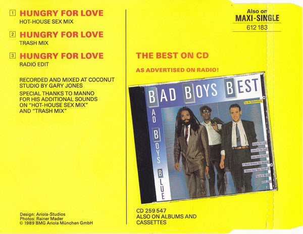 Bad Boys Blue : Hungry For Love (Hot-House Sex Mix) (CD, Maxi)