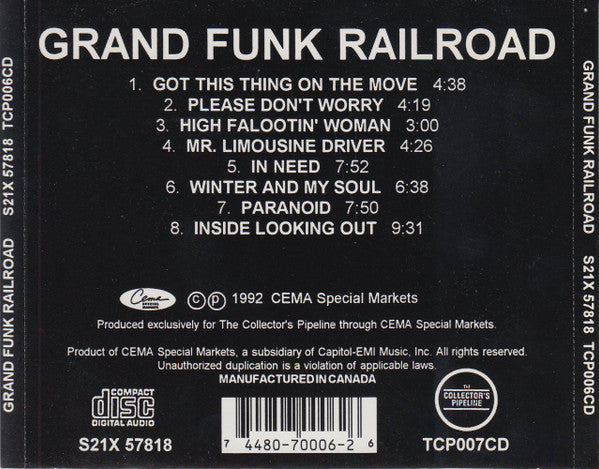 Grand Funk Railroad : Grand Funk (CD, Album, RE)