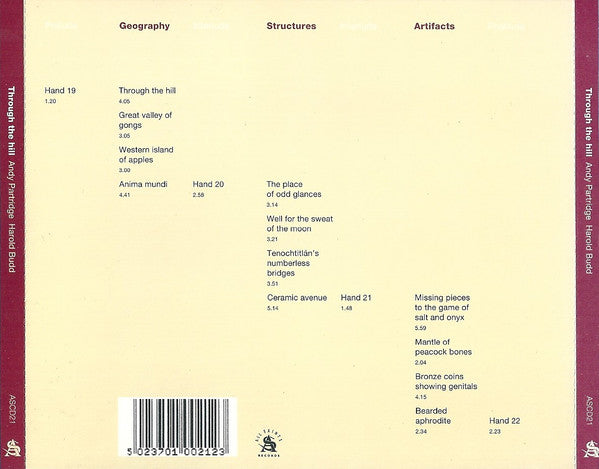 Andy Partridge, Harold Budd : Through The Hill (CD, Album)