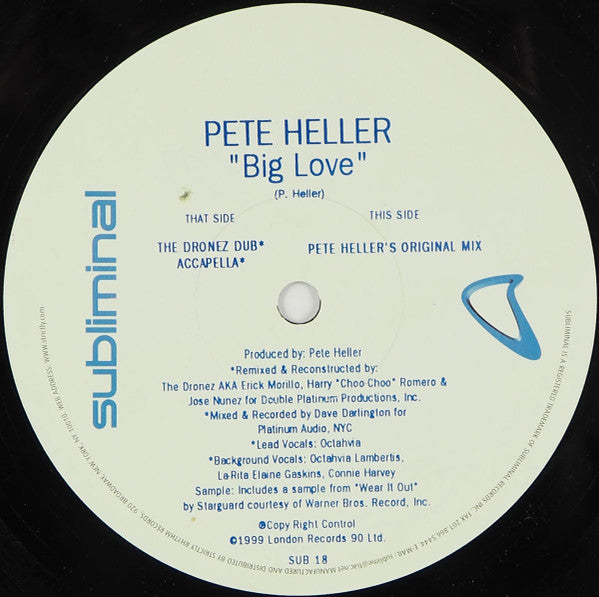 Pete Heller : Big Love (12")