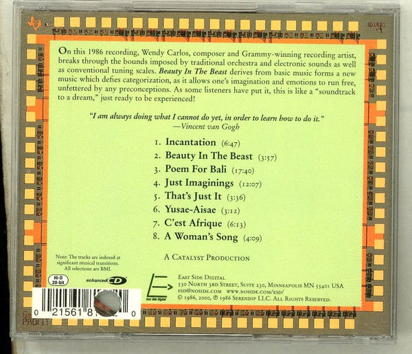 Wendy Carlos : Beauty In The Beast (CD, Enh, RM)
