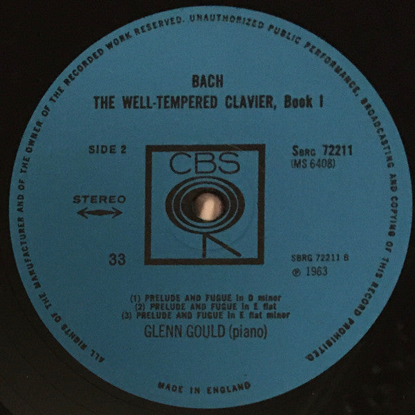 Bach* / Glenn Gould : The Well-Tempered Clavier, Book I, Preludes And Fugues 1-8 (LP)