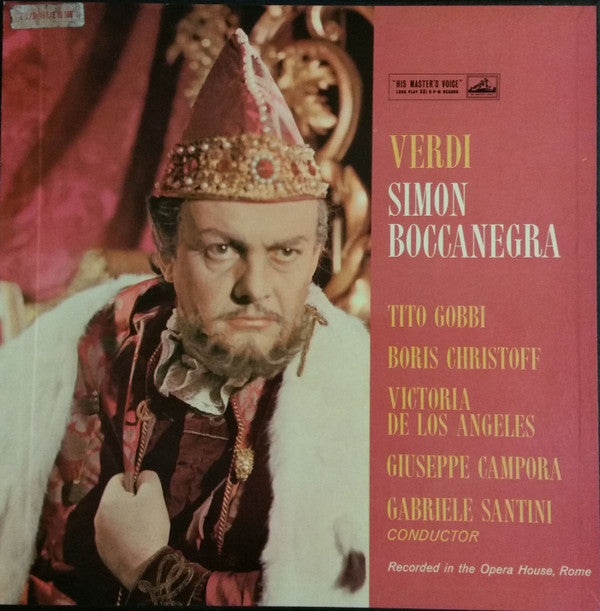 Giuseppe Verdi, Tito Gobbi, Boris Christoff, Victoria De Los Angeles, Giuseppe Campora, Gabriele Santini (2) : Simon Boccanegra (Box, Album + LP, S/Sided, Mono + 2xLP, Mono)